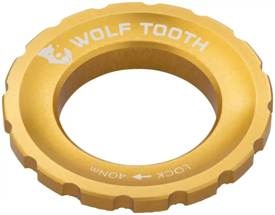 Wolf Tooth CenterLock Rotor Lockring - External Splined Gold Top Pick