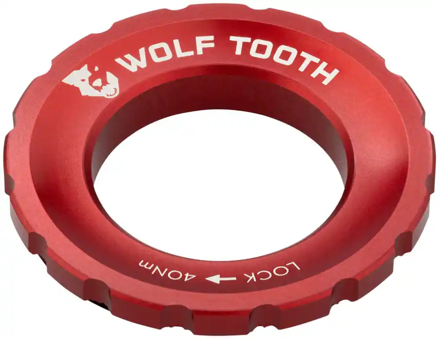 Fast Shipping Wolf Tooth CenterLock Rotor Lockring - External Splined Red
