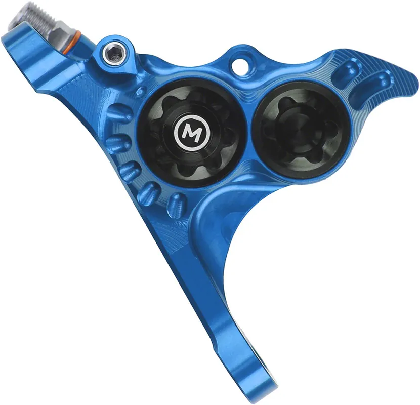 High Quality Hope RX4+ Disc Brake Caliper - Front Flat Mount Direct +20mm Mineral Oil Type Blue | Bikeparts.Com