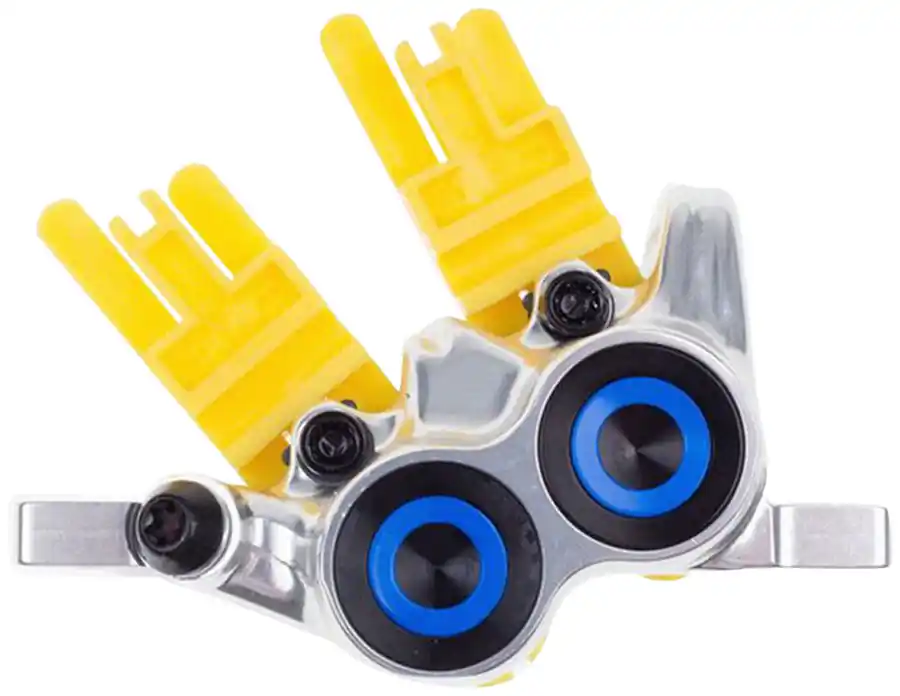 Magura MT Trail SL Disc Brake Caliper - Front Post Mount 4-Piston Chrome/Blue | Bikeparts.Com Must Have