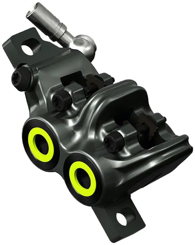 Magura MT7 Disc Brake Caliper - Front or Rear Post Mount 4-Piston Gray/Yellow | Bikeparts.Com Warranty Included