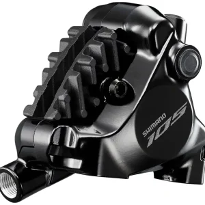 Free Shipping Shimano 105 BR-R7170 Road Hydraulic Disc Brake Caliper - Rear Flat Mount L03A Resin Pads with Fins  | Bikeparts.Com