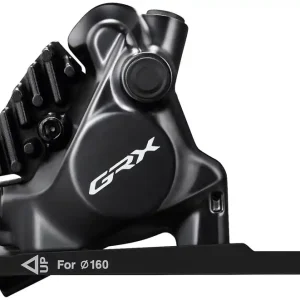 Hassle-Free Returns Shimano GRX BR-RX820 Hydraulic Disc Brake Caliper - Front Flat-Mount W/Bracket for 140/160mm Rotor (Assembled for 160mm)  | Bikeparts.Com
