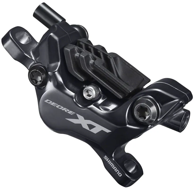 Warranty Included Shimano XT BR-M8120 Disc Brake Caliper - 4-Piston Post-Mount Metal Pads with Fins Black | Bikeparts.Com