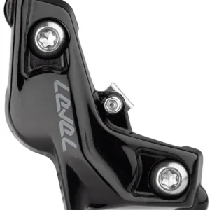 SRAM Level Silver Stealth Disc Brake Caliper Assembly - Front/Rear Post Mount 4-Piston Black C1  | Bikeparts.Com Fast Shipping