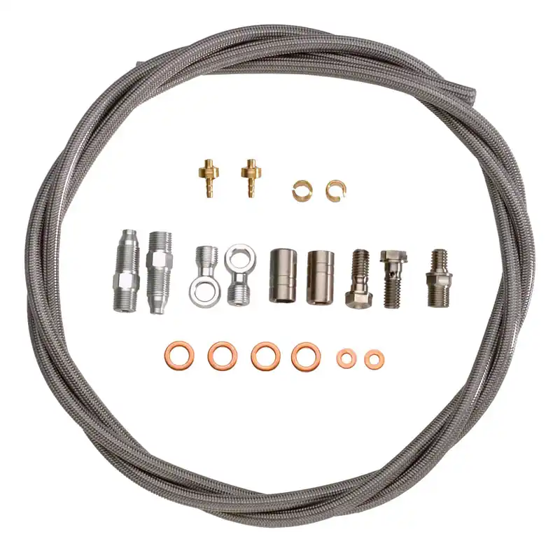 In Demand Hope Braided Stainless Steel Hydraulic Brake Hose and Fitting Kit - Fits Front or Rear For One Brake Universal Compatibility Type 0  | Bikeparts.Com