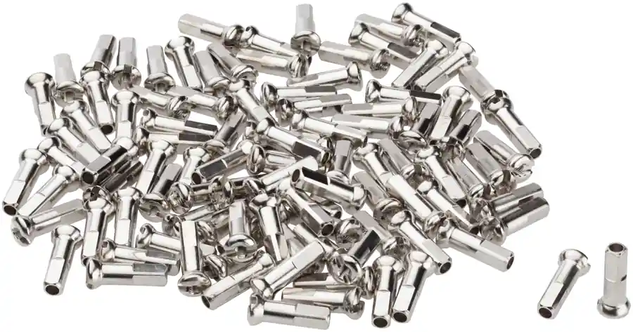 DT Swiss Pro Head Brass Nipples: 2.0 x 14mm Silver Box of 100 | Bikeparts.Com Deal