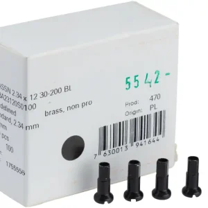 While Supplies Last DT Swiss Standard Brass Nipples: 2.34 x 12mm Black Box of 100  | Bikeparts.Com