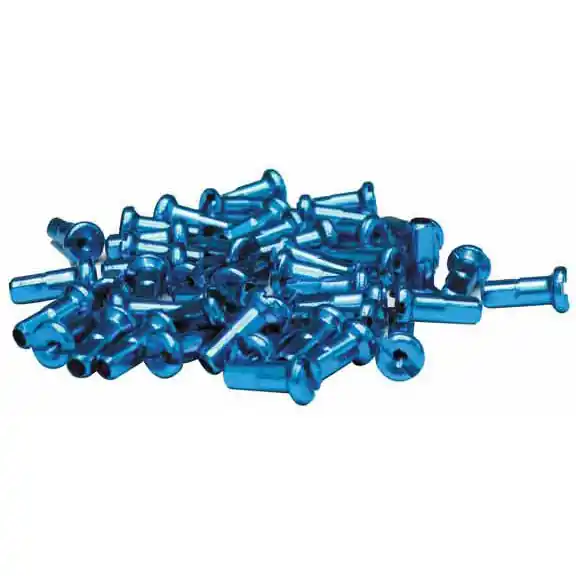 Halo 14g Alloy Nipple 12mm Blue 50/Count  | Bikeparts.Com Top Pick