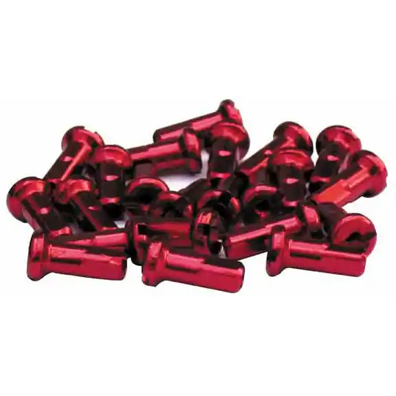 Affordable Halo 14g Alloy Nipple 12mm Red 50/Count  | Bikeparts.Com