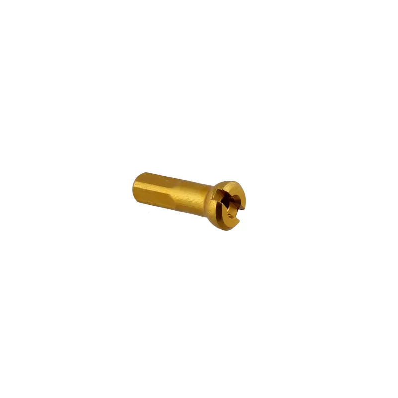 Sapim Alloy Polyax Nipple 14g/14mm Gold 100/Count  | Bikeparts.Com New Arrival