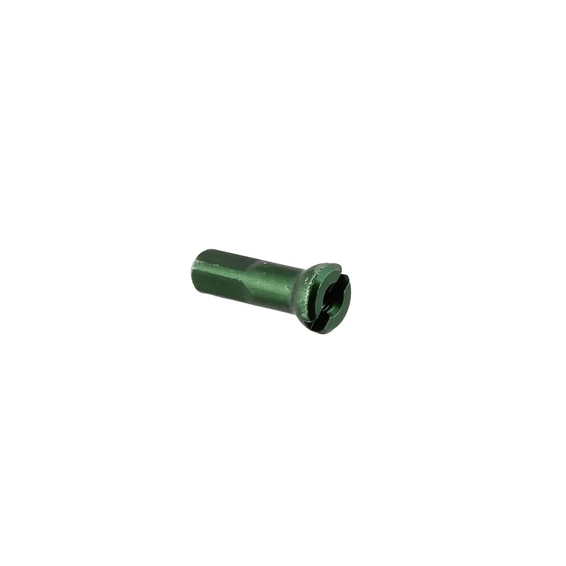 Holiday Sale Sapim Alloy Polyax Nipple 14g/14mm Green 100/Count  | Bikeparts.Com