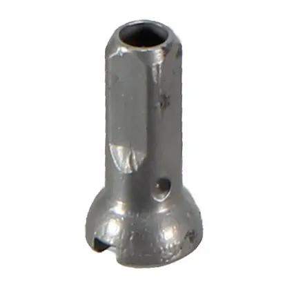 Sapim Secure Lock Alloy Nipple 14g/12mm Silver 100/Count  | Bikeparts.Com Hassle-Free Returns
