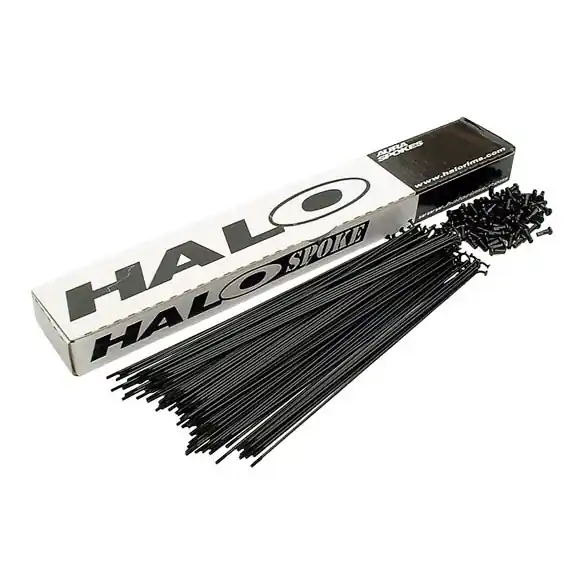 Worldwide Shipping Halo Aura 14g Spoke Black 284mm 100/Count  | Bikeparts.Com