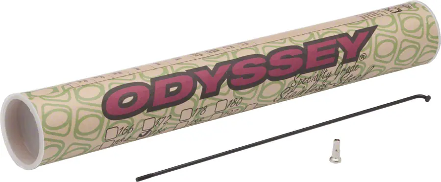 Shop Now Odyssey HGS Spokes - Stainless Straight 14g 186mm Black Box of 40 Includes Nipples | Bikeparts.Com