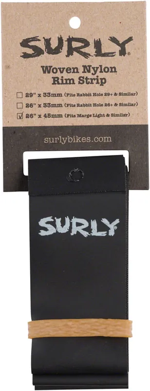 Surly Rim Strip: For Marge Lite / Rolling Darryl Nylon 45mm wide Black | Bikeparts.Com Budget