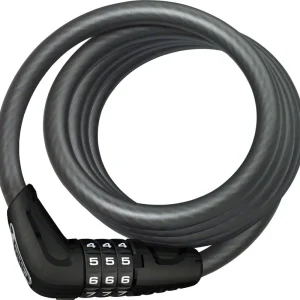 Warranty Included ABUS Star 4508 Combination Coiled Cable Lock: 150cm x 8mm Black