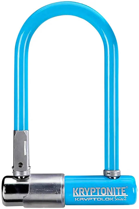 Time-Limited Kryptonite Krypto Series 2 Mini-7 U-Lock - 3.25 x 7" Keyed Blue Includes bracket | Bikeparts.Com