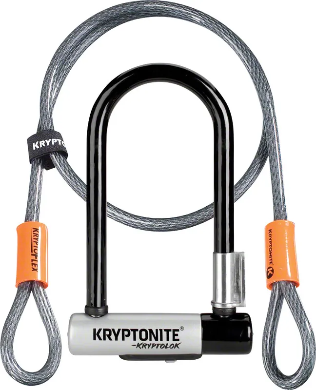 Best Seller Kryptonite KryptoLok U-Lock - 3.25 x 7" Keyed Black Includes 4' cable and bracket | Bikeparts.Com