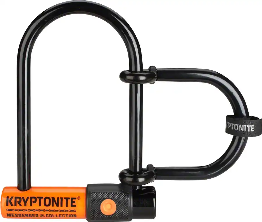 Kryptonite Messenger Mini Plus U-Lock - 3.75 x 6.5" Keyed Black Includes 3.25" wheel extender shackle | Bikeparts.Com Editor’s Pick