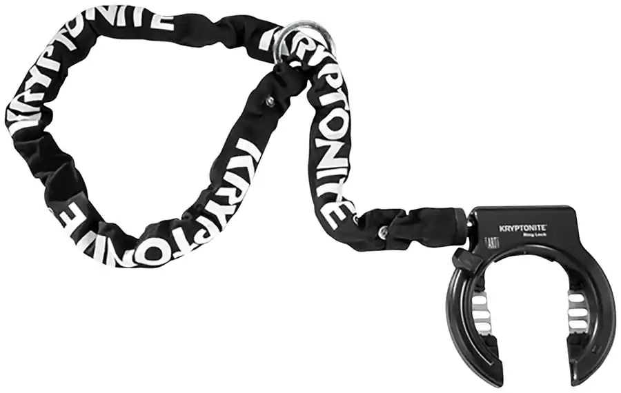 Kryptonite Ring Wheel Lock with Plug-In Chain - 5.5mm 120cm Chain Black | Bikeparts.Com Wholesale