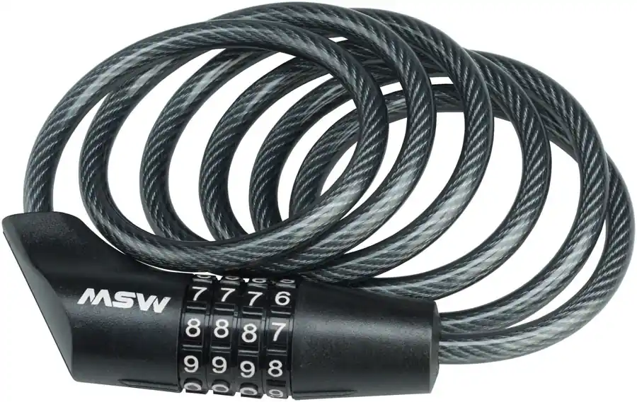 MSW CLK-108 Combination Cable Lock 8mm x 5' Black | Bikeparts.Com Get Yours