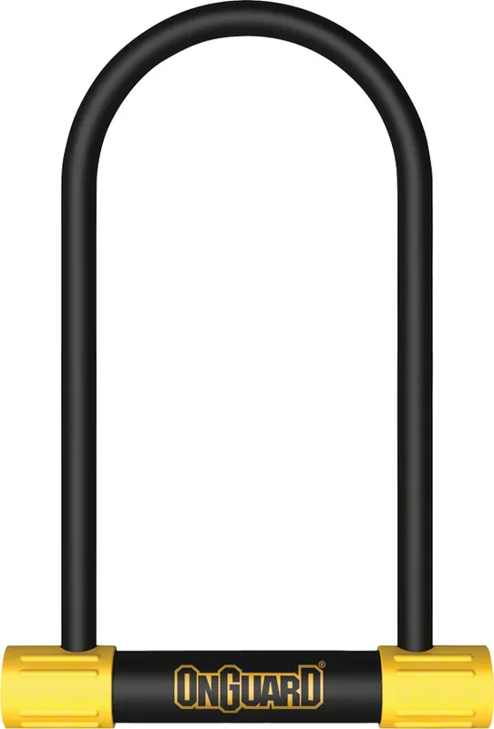 While Supplies Last OnGuard BullDog Series U-Lock - 4.5 x 9" Keyed Black/Yellow Includes bracket