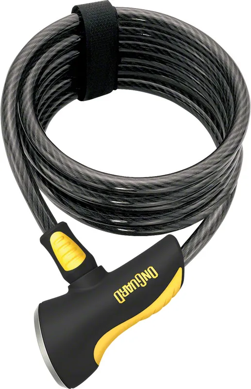 Discount OnGuard Doberman Cable Lock with Key: 6' x 10mm Gray/Black/Yellow