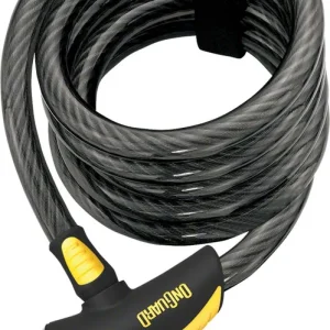New Arrival OnGuard Doberman Cable Lock with Key: 6' x 12m Gray/Black/Yellow