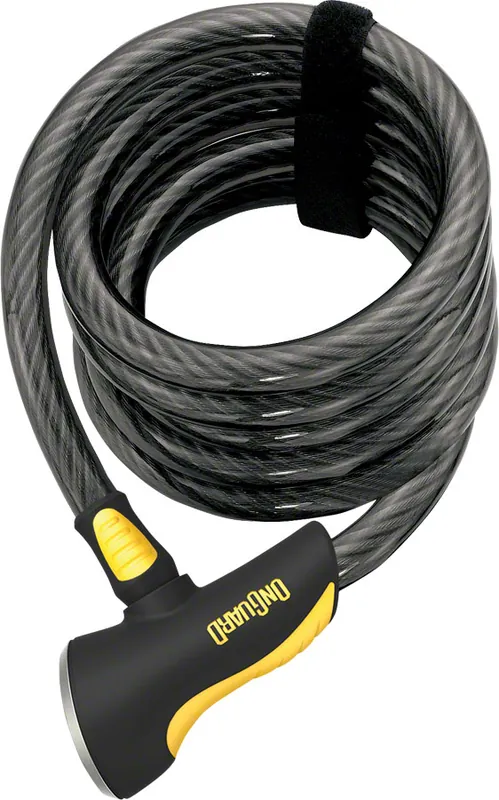New Arrival OnGuard Doberman Cable Lock with Key: 6' x 12m Gray/Black/Yellow