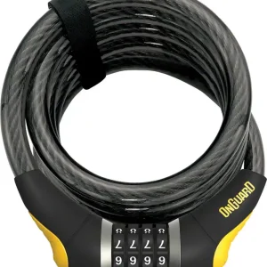 OnGuard Doberman Combo Cable Lock: 6' x 15mm Gray/Black/Yellow Wholesale