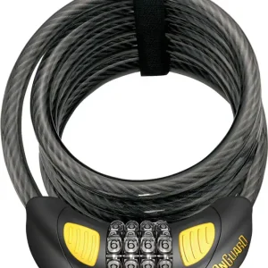 Buy Direct OnGuard Doberman Lighted Combo Cable Lock: 6' x 12 mm Gray/Black/Yellow  | Bikeparts.Com