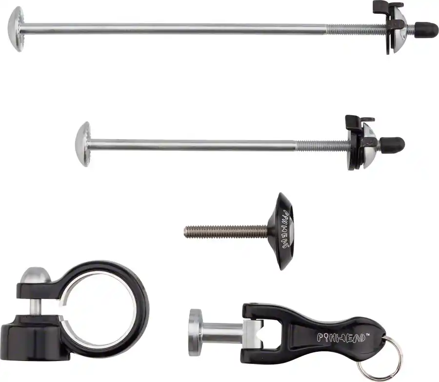 Last Chance Pinhead 4-Pack Lockset: Wheel Skewer Set Seat Fork Top Cap | Bikeparts.Com