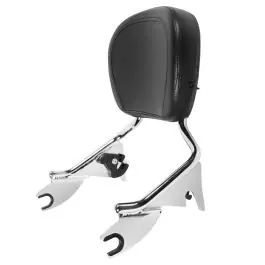 High Quality Chrome Detachable Shorty Sissy Bar Backrest for Harley® Touring '09-'25