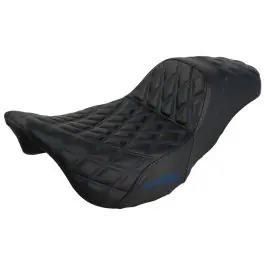 Exclusive Rise Up Seat for Harley® Touring '08-'25 (Diamond / Blue Stitch)