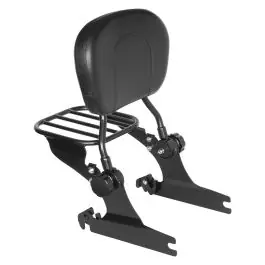 Viral Black Sissy Bar Backrest & Luggage Rack for Harley® Softail / Fatboy / Night Train