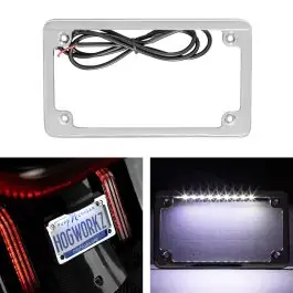 Chrome LED Low Profile License Plate Frame for Harley-Davidson® Motorcycles Exclusive Offer