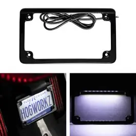 Black LED Low Profile License Plate Frame for Harley-Davidson® Motorcycles Place Order