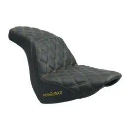 Crafted Rise Up Seat for Harley® Low Rider FXLR/FXLRS/FXLRST & Sport Glide FLSB '18-'25 (Gold Stitch)