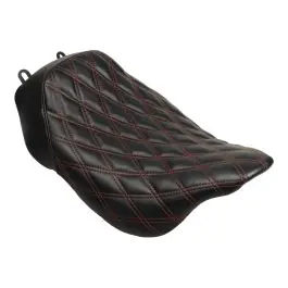 Shop Now Alpha Solo Seat for Harley® Touring &#039;08-&#039;25 (Diamond / Red Stitch)