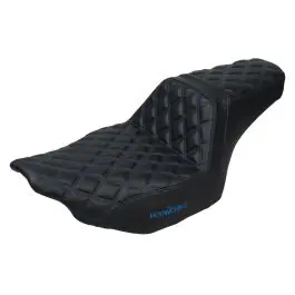 Worldwide Shipping Rise Up Seat for Harley® Touring '23.5-'25 (Diamond / Blue Stitch)