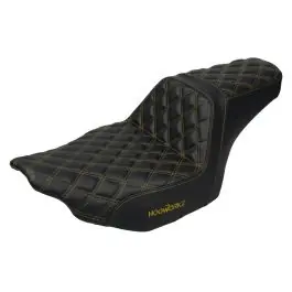 Save Now Rise Up Seat for Harley® Touring '23.5-'25 (Diamond / Gold Stitch)