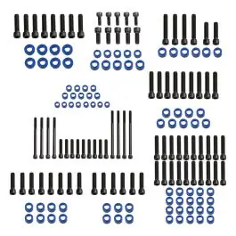 Warranty Included HOGWORKZ® Full Engine Bolt Kit for M8 Harley® Touring & Softail | Blue
