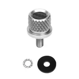 Silver Carbon Fiber 1/4" Knurled Seat Bolt / Screw Kit for Harley-Davidson® Deal