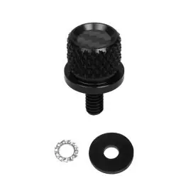 Black Carbon Fiber 1/4" Knurled Seat Bolt / Screw Kit for Harley-Davidson® Last Chance