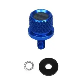 Blue Carbon Fiber 1/4" Knurled Seat Bolt / Screw Kit for Harley-Davidson® Buy Direct