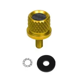 Gold Carbon Fiber 1/4" Knurled Seat Bolt / Screw Kit for Harley-Davidson® Bargain