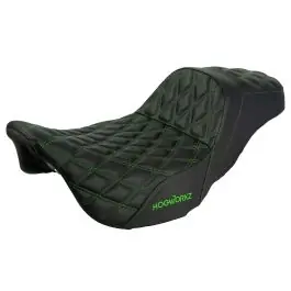 Seasonal Sale Rise Up Seat for Harley® Touring '08-'25 (Diamond / Green Stitch)