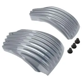 Cheap Atlas Silver Metallic Ribbed Battery Covers for Harley® Softail '18-'24