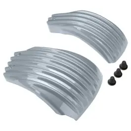Barracuda Silver Ribbed Battery Covers for Harley® Softail '18-'24 Money Back Guarantee